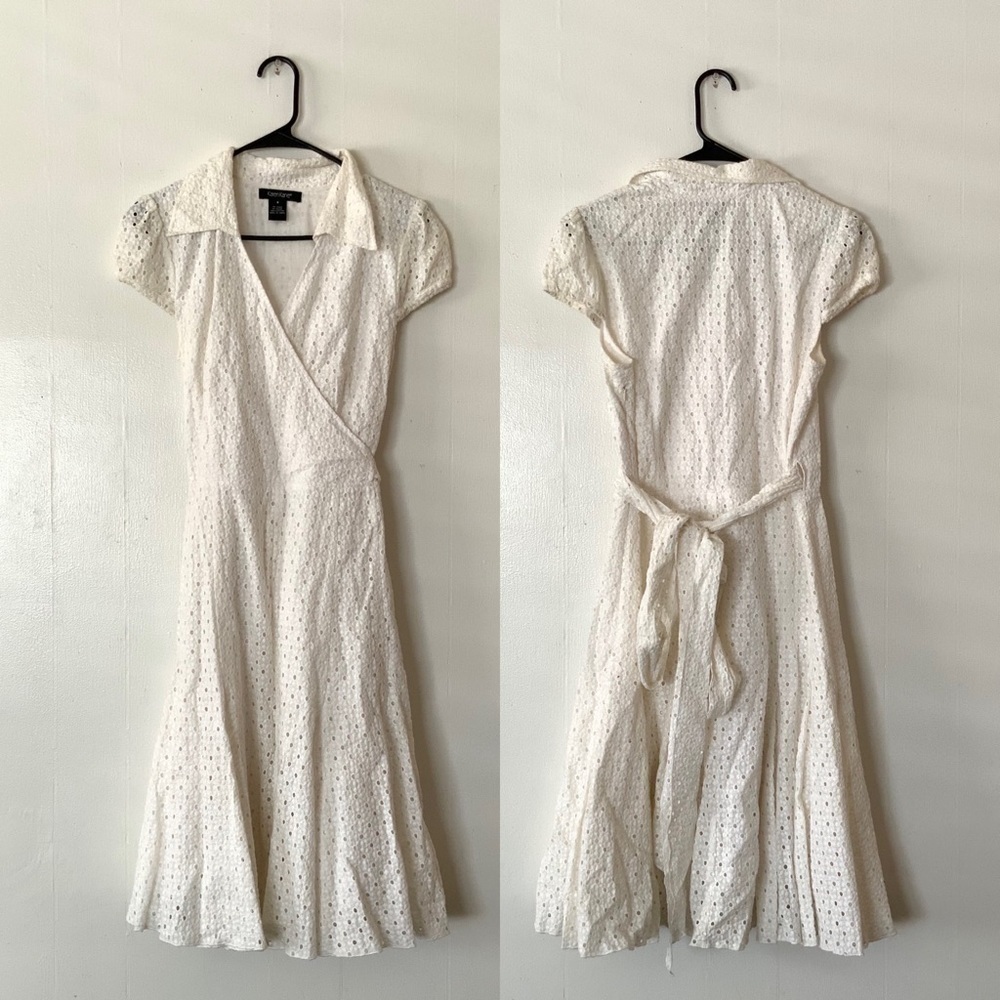 KAREN Kane Eyelet Faux Wrap Summer Spring Dress